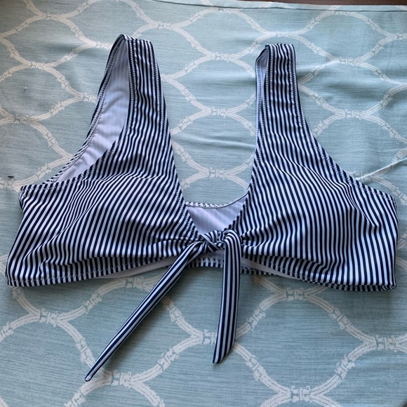 Navy Blue and White Striped Bikini (Never Worn) - Picture 1 of 2